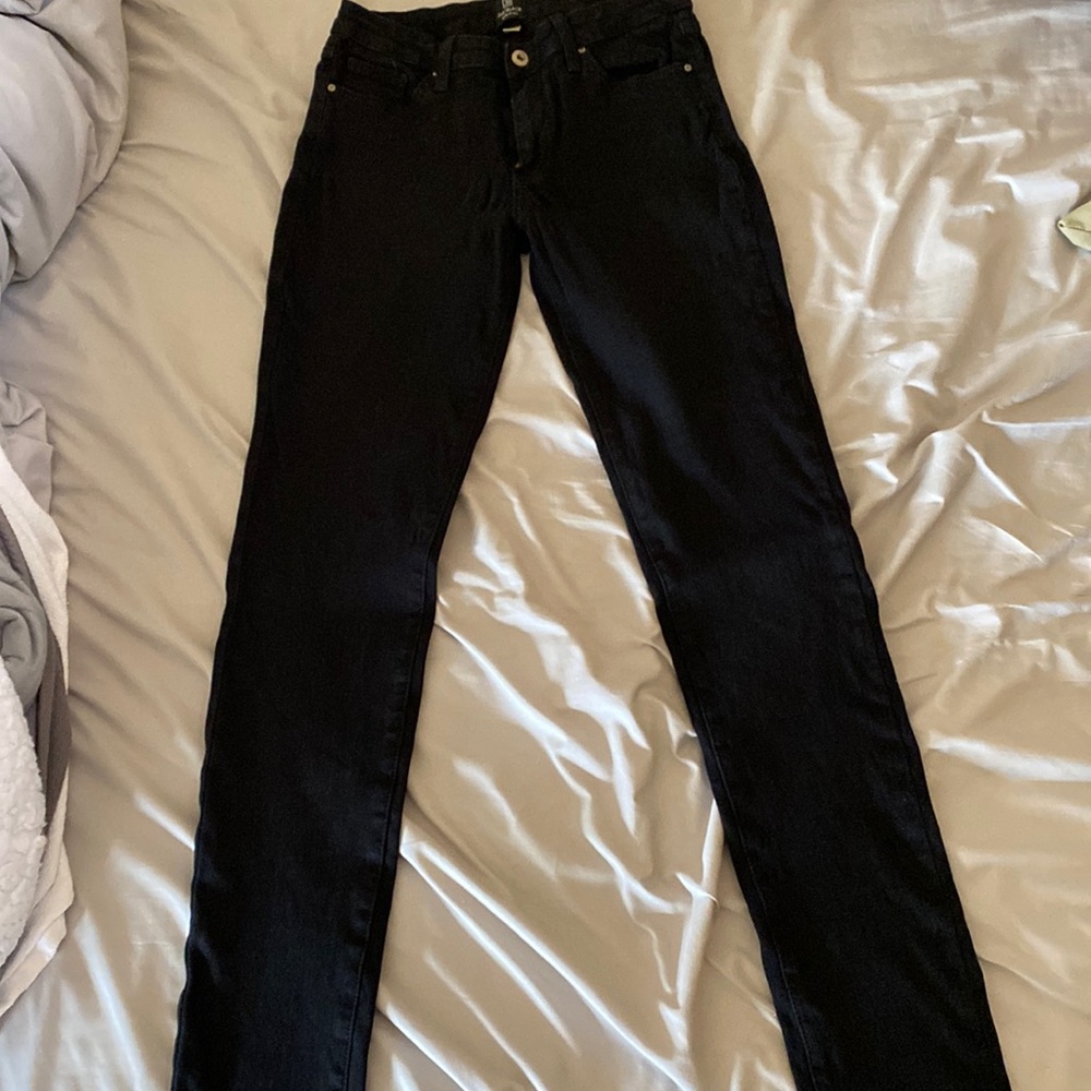 Just black, straight leg, size 28, jeans